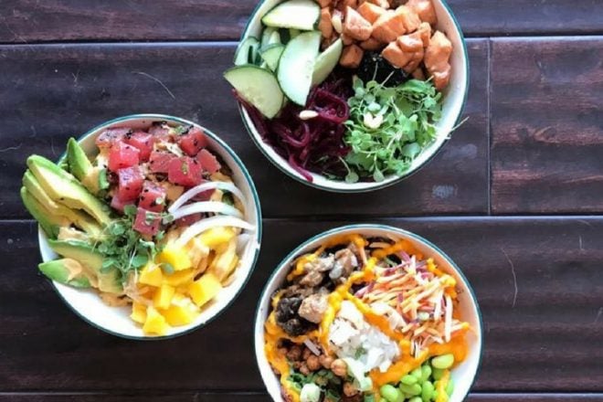 When it comes to poke bowls, take a flexible approach! See a list of bases, proteins, veggies, toppings, and dressings you can use to create your own poke.