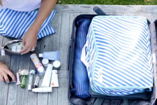 My packing system will help maximizing space in your suitcase, so you can easily fit clothing, beauty supplies, workout gear, snacks, and other essentials!