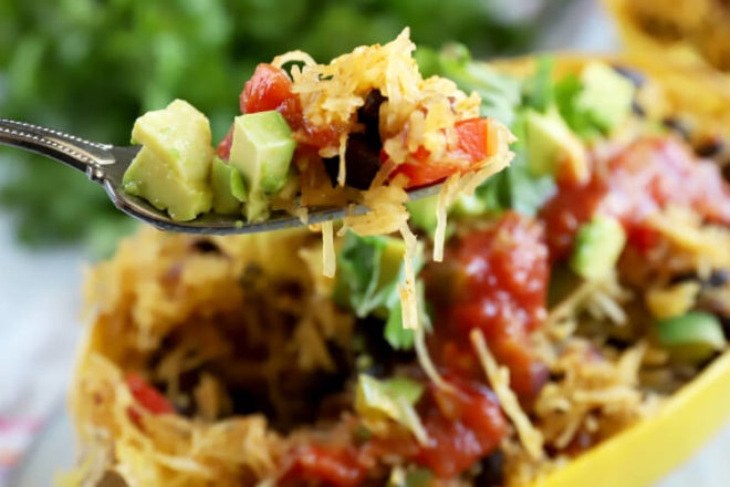 Spaghetti squash is the ultimate flexible ingredient. In this recipe, my friend Saskia Gregson-Williams has spiced it up to resemble a Mexican favorite.
