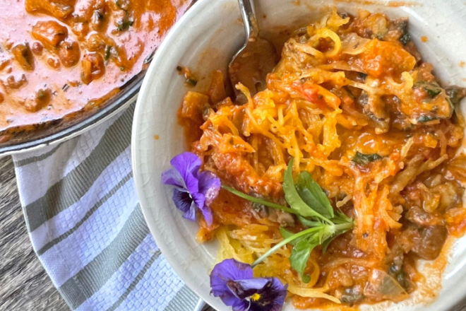 spaghetti squash with rose sauce