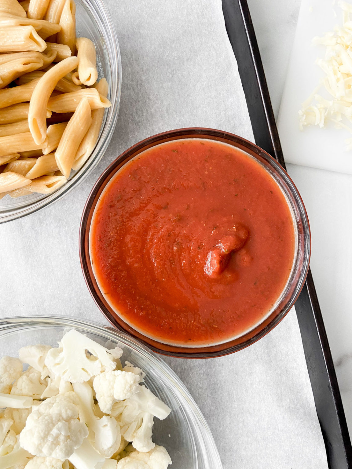 Easy Cheesy Sheet Pan Baked Ziti With Cauliflower The Flexible Chef